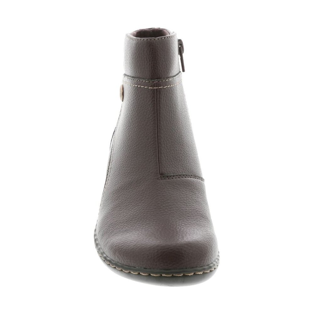 Clarks Womens Collection Ashland Mabel Flat Dark Brown Tumbled Size 9.5XW - E37 - Picture 3 of 5